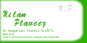 milan plavecz business card